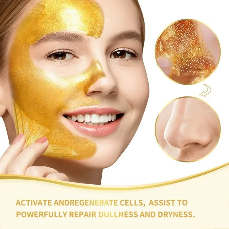 24K Gold Peel Off Blackhead Mask,Gold Facial Mask Deep Cleansing Great Face Skin Care