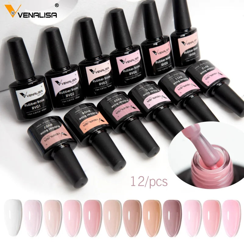 6/12pcs/lot Venalisa Gel Nail Polish New Arrival VIP Kit Nude Natural Color Series Brown Earth Coffee Rubber Base Coat Jelly Gel