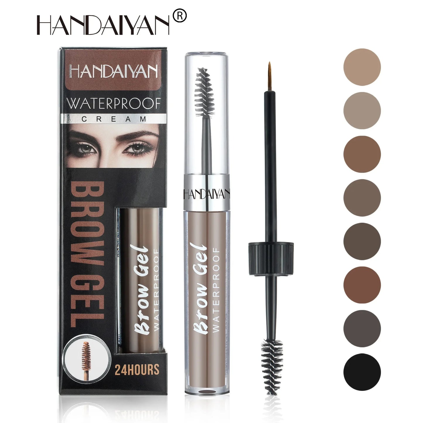 Hot Eyebrow Cream Enhancers Waterproof Eye Brow Tattoo Gel Makeup Brown Black Tinted Liquid Eyebrows Tint With Ultra Fiber Brush