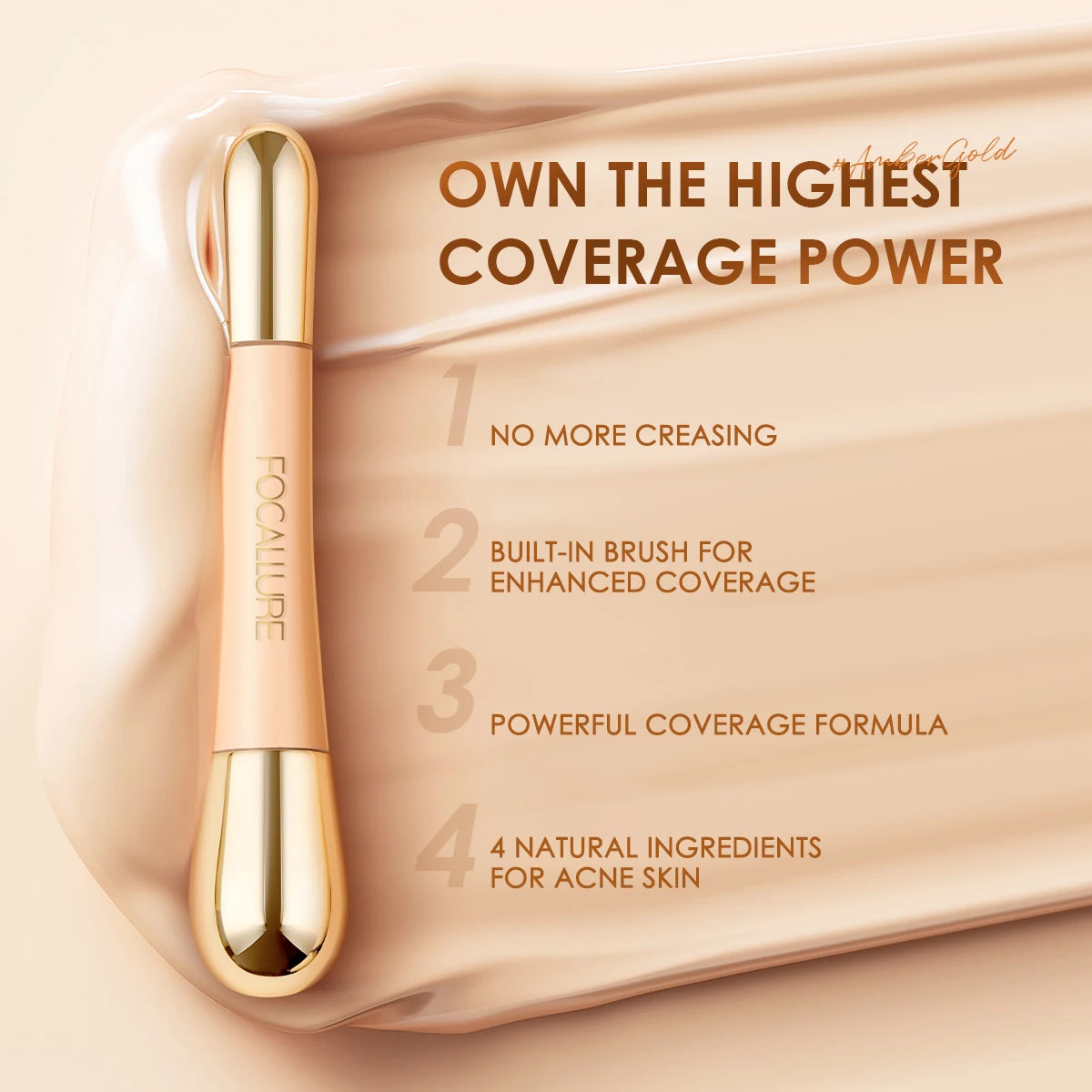 FOCALLURE Matte Flawless Liquid Concealer Professional Long-lasting Face Foundation Stick Concealing Face Makeup Women Cosmetics