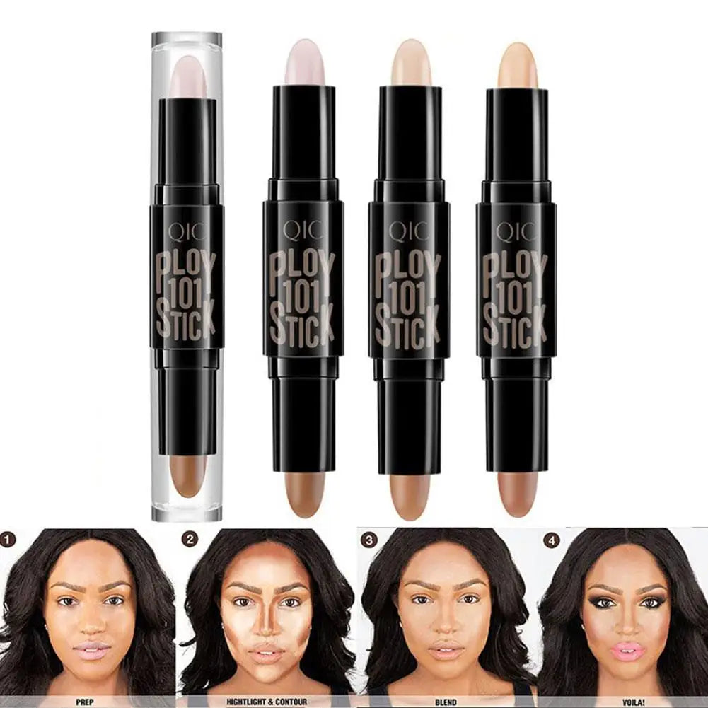 Double-head V Face Stick Highlighter Trimming Stick Shadow Pen High Gloss Stick Long-lasting Makeup Bronzer Concealer Contouring