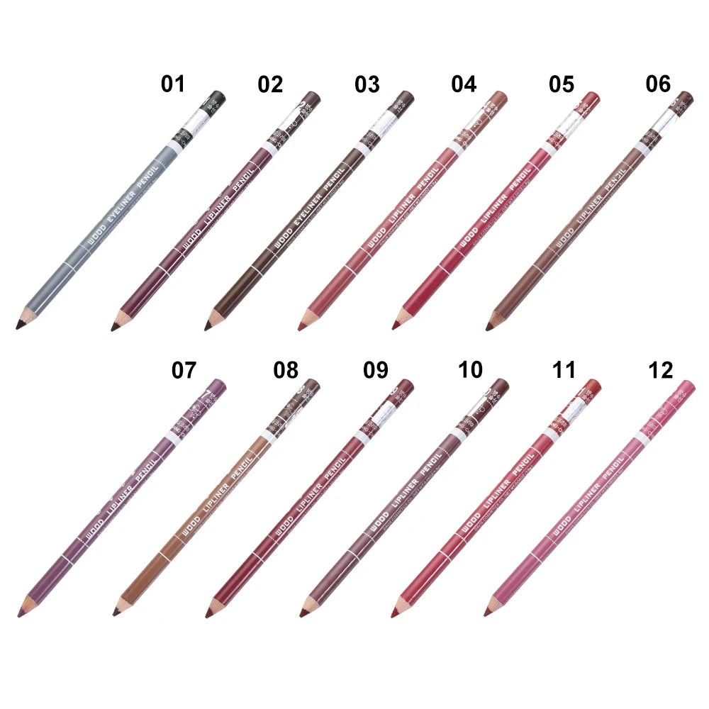 1Pcs Lip Liner Pencil Makeup Waterproof Lipstick Eyeliner Pen Long Lasting Wood Lip Liners Soft Women Professional Cosmetic Tool