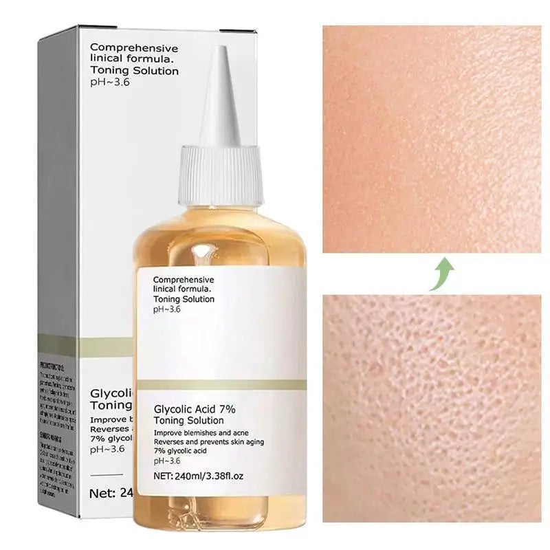 Glycolic Acid 7% Toning Solution Glycolic Acid Toner Acne Removal And Lighten Acne Marks Face Serum Exfoliateing Facial Toner