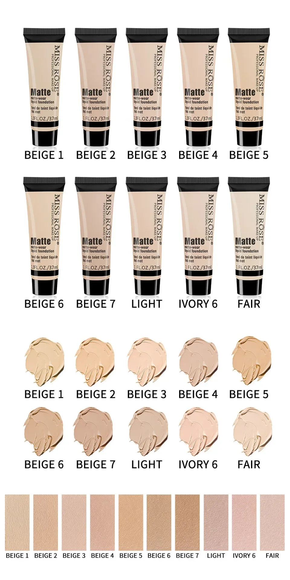 Miss Rose  Natural Nude Matte Foundation