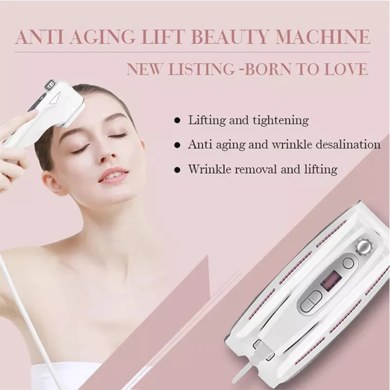 Hifu Focused Beauty Machine Mini Hifu Therapy Skin Tightening Facial Lifting Delicate Skin Whitening Device Anti Wrinkle Aging