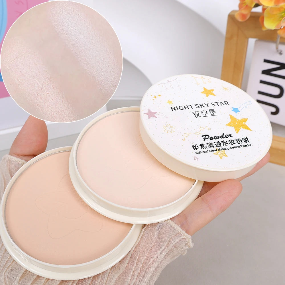 Waterproof Oil Control Makeup Powder Moisturizing Brightening Press Powder Nature Light Breathable Lasting Setting Loose Powder