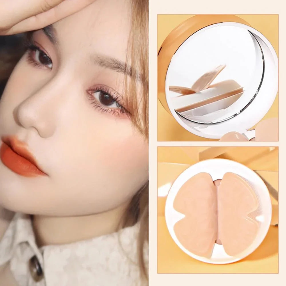 Butterfly Puff Air Cushion Natural Concealer CC Cream Isolation Moisturizing Foundation Face Base Whitening Oil Control Makeup