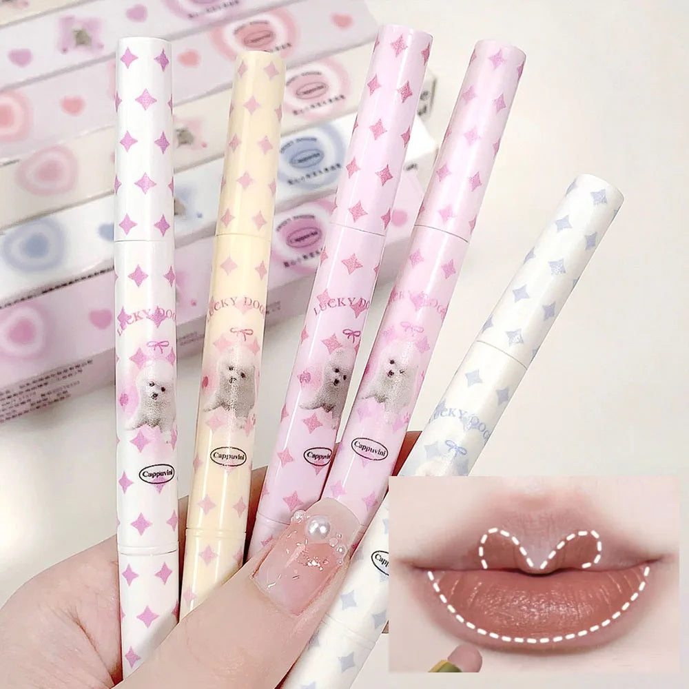 Waterproof Lipliner Pencil Matte Velvet Lipstick Pen Outline Lip Shape Lip Liner Lasting Non-stick Cup Nude Sexy 3D Lip Makeup