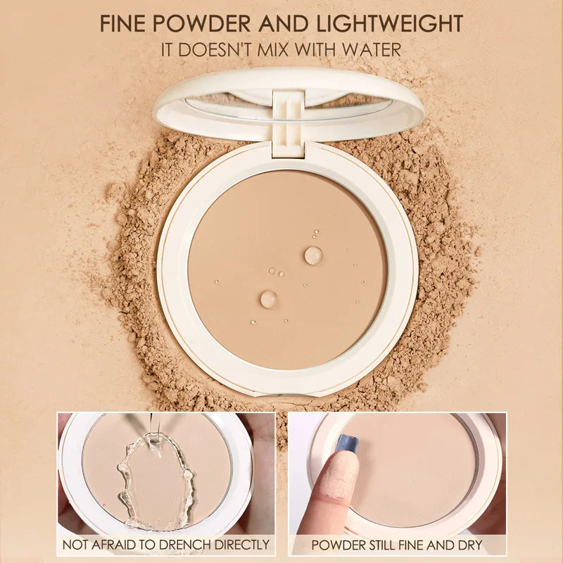 FOCALLURE Matte Pressed Powder Cosmetics Waterpoof Oil-control 24 Hours Long Lasting Smooth Face Makeup Setting Compact Powder