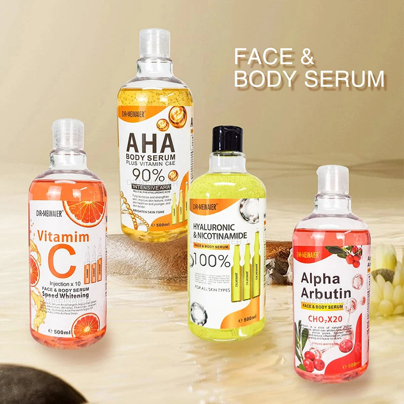 Hyaluronic Vitamin C Arbutin Face Body Serum Dark Spots Corrector Whitening Moisturizing Shrink Pores Repair Skin Care