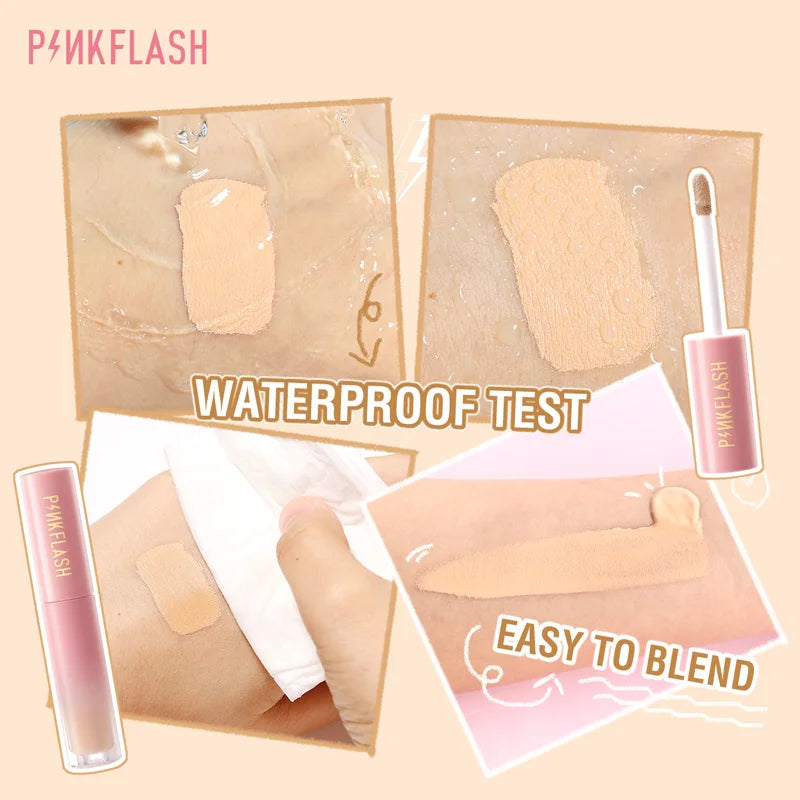 PINKFLASH Matte Breathable Liquid Concealer Waterproof Oil Control Lightweight High Coverage Face Foundation Makeup Cosmetics