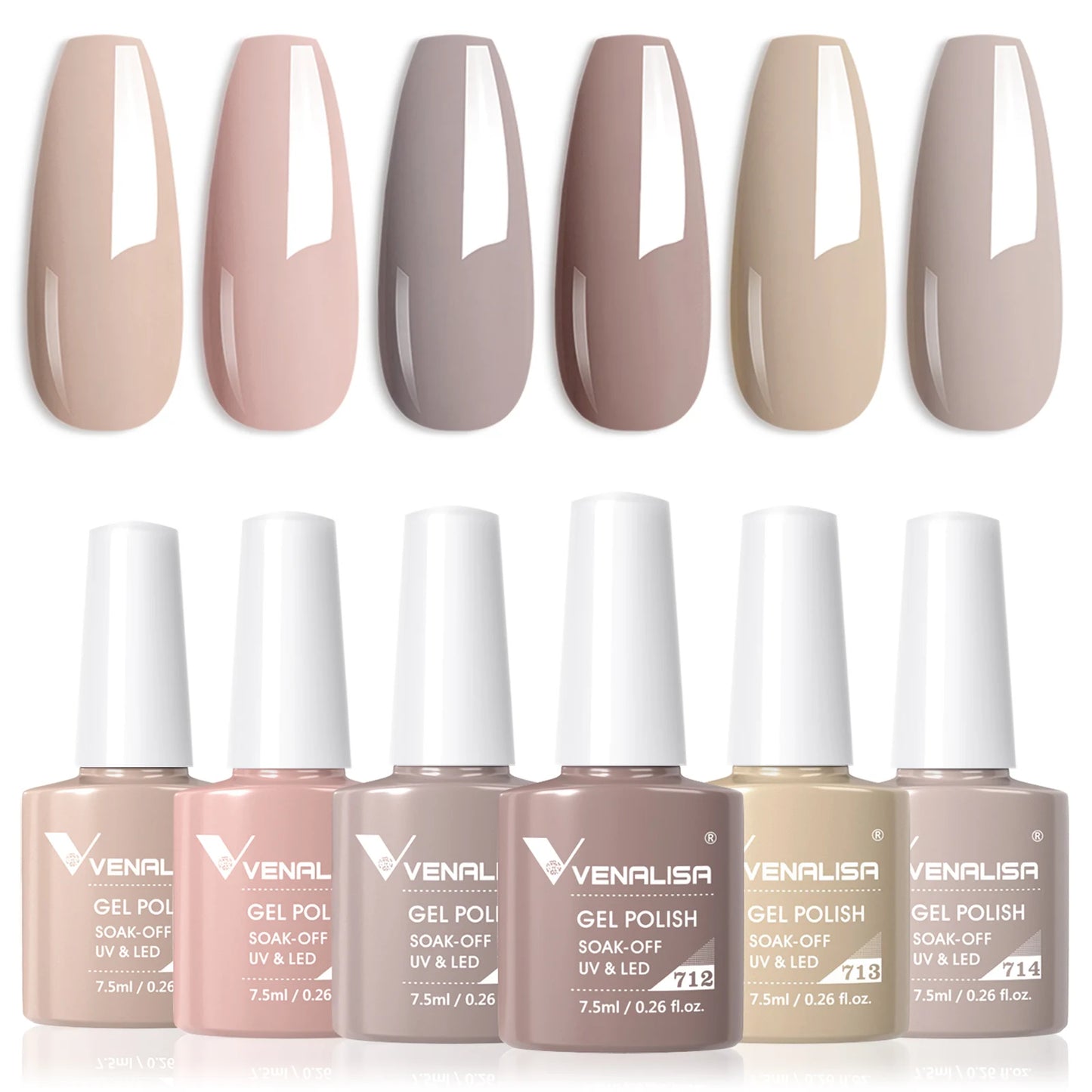 6/12pcs/lot Venalisa Gel Nail Polish New Arrival VIP Kit Nude Natural Color Series Brown Earth Coffee Rubber Base Coat Jelly Gel