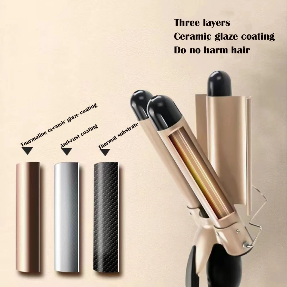 Electric Curler Curler Three Tube Curler Water Ripple Hair Stylist Hair Design Tool 22mm/25mm Hair Styling Instruments