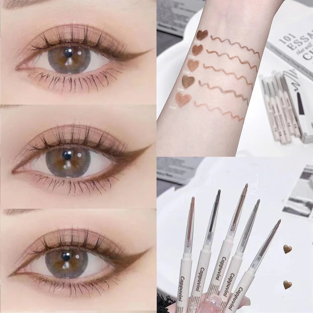 Matte Lying silkworm Eyeliner Gel Pen Waterproof Not Blooming Quick Drying Eye Liner Pencil Tea Brown Eye Shadow Pen Makeup