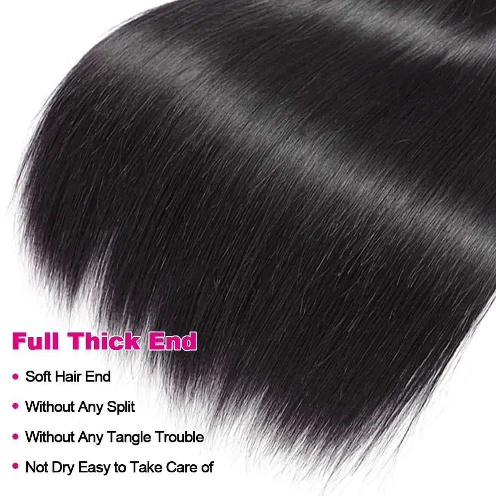 Bone Straight Human Hair Bundles 12A Brazilian Raw Hair Bundles Weave Unprocessed Virgin Human Hair Extensions for Black Women