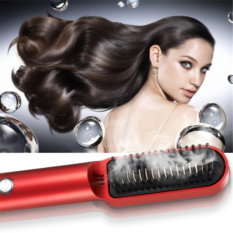 Electric Hot Comb Multifunctional Straight Hair Straightener Comb Professional Straightener Brush with Anti Scald Design