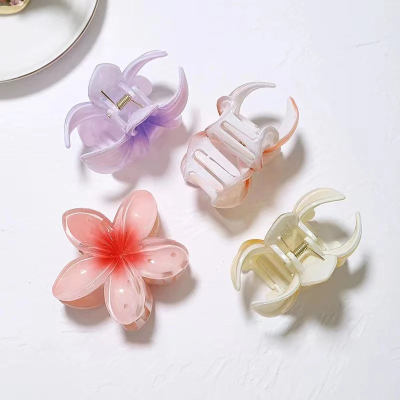 Flower Shape Hair Claw Women Summer Fashion Hair Clip Sweet Girls Shark Hairpin Simulation Zinnia Flowers Hair Claw Accessories