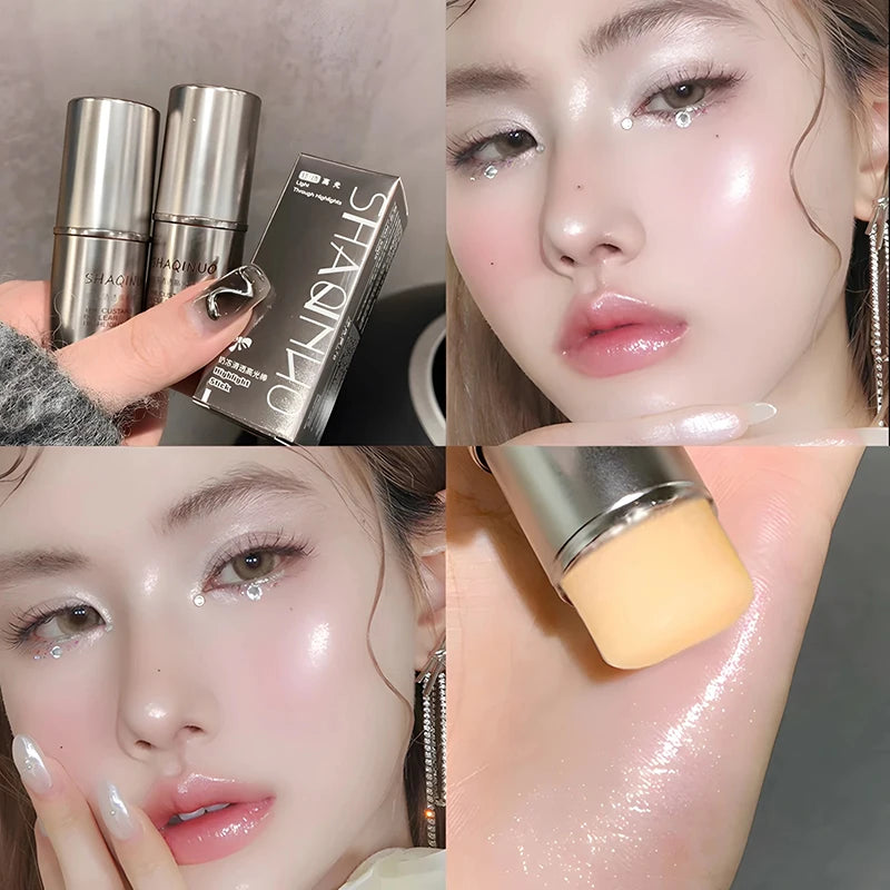 Wet and bright high light eye shadow Highlighter stick outlines Natural makeup effect Facial brightening Korean cosmetics 2024