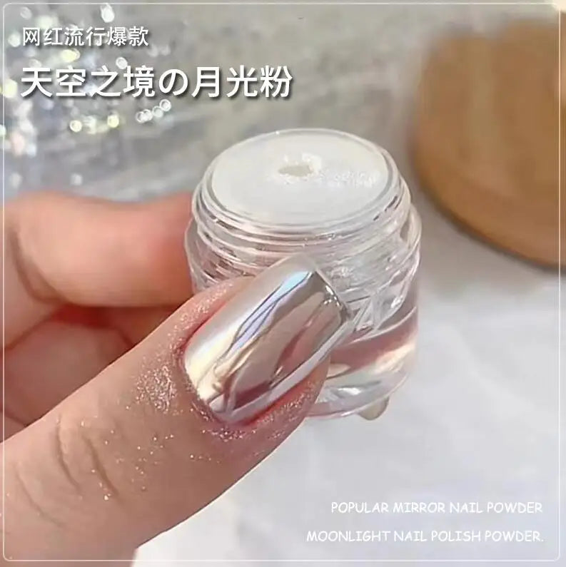 Crystal Plating Nail Powder Clear Ultra Bright Electroplating Effect Moonlight Metallic Powders Mirror Effect Pigment Powder