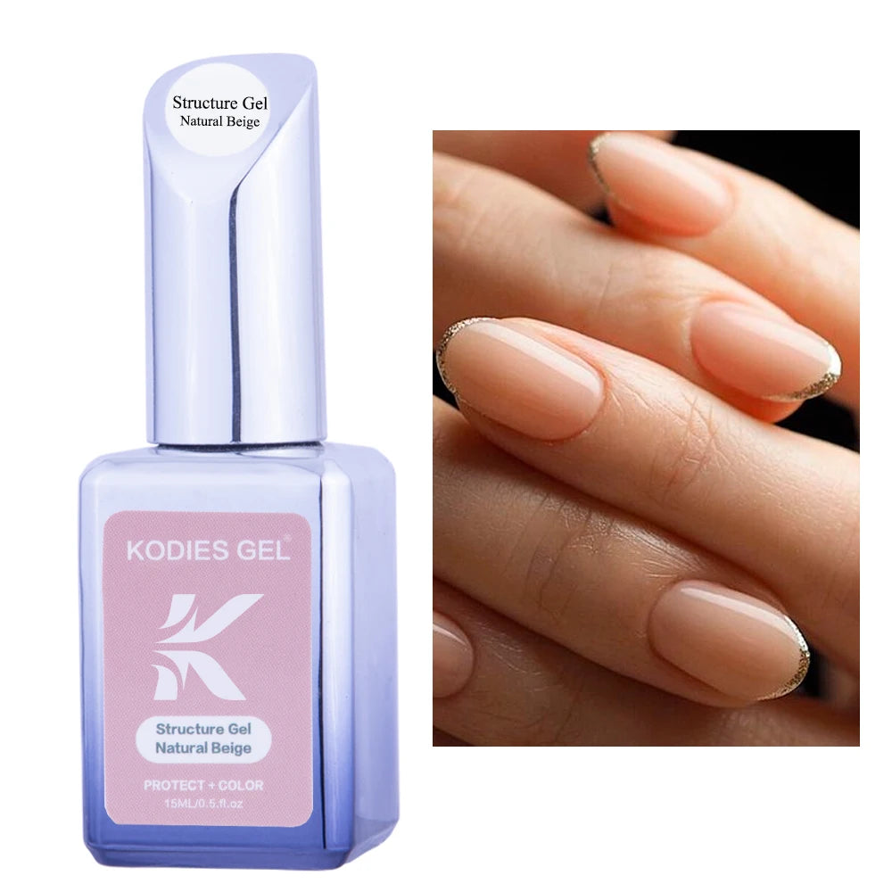 KODIES GEL Manicure Structure Gel Nail Polish 15ML Natural Beige 2 IN 1 Rubber Base Gellak UV Primer Paint Opal Color Varnish