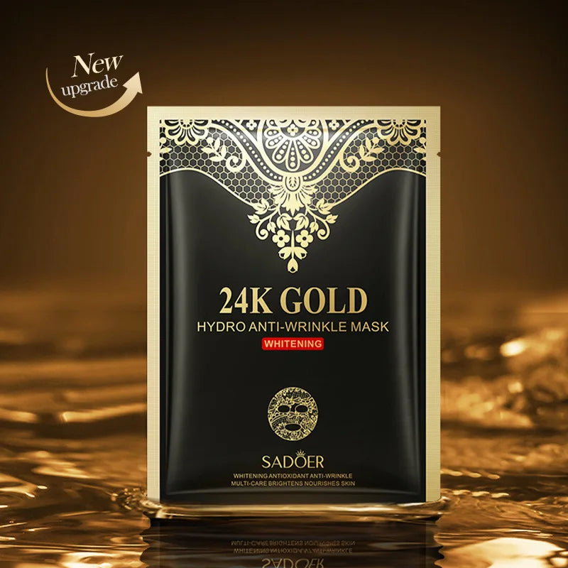 10pcs 24K Golden Face Mask Moisturizing skincare Face Sheet Mask Firming Brightening Facial Masks Skin Care Products