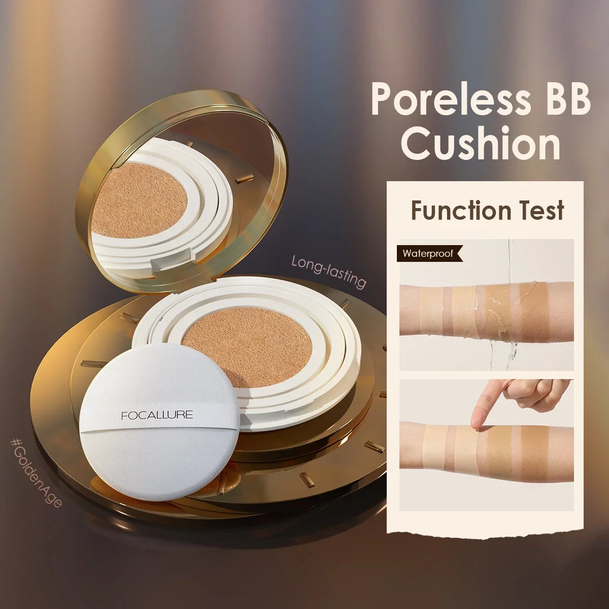 FOCALLURE Waterproof Matte Air Cushion Poreless BB＆CC Cream High Coverage Oil-control Soft Face Makeup Foundation