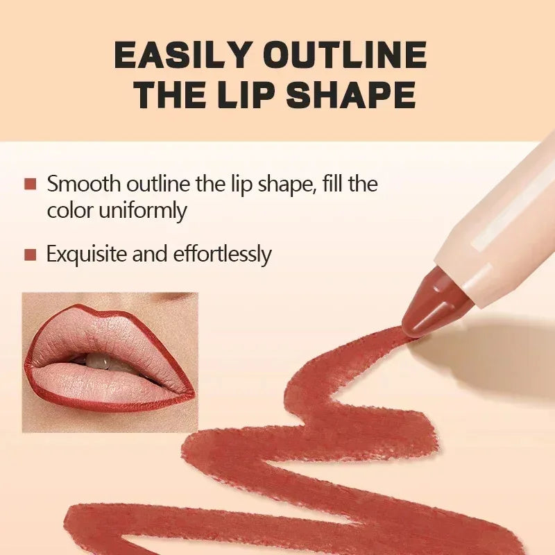 Cheap Makeup  Lipsticks Pencil Tint Lips Brown Lip Liner Cosmetics Lipstic Long Lasting Matte Lipstick 24 Hours Water Resistant