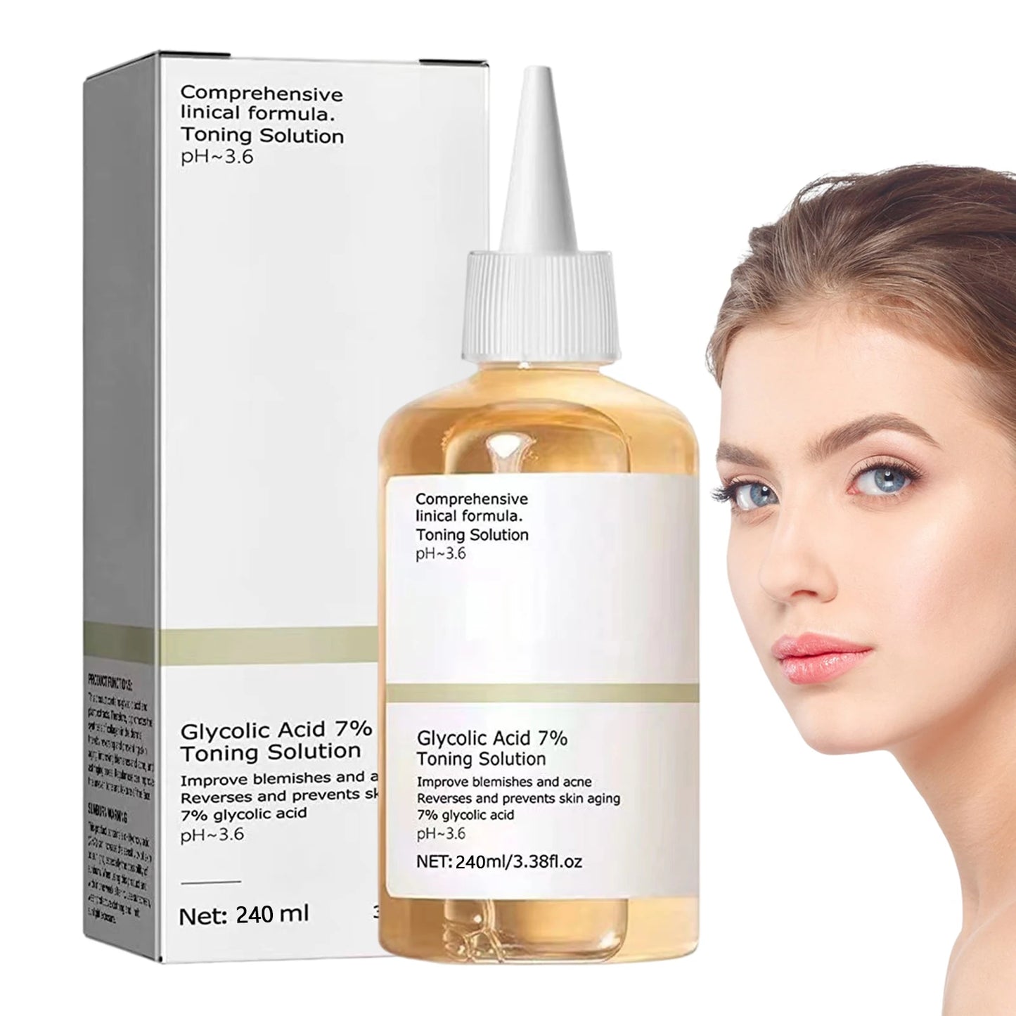 Glycolic Acid 7% Toning Solution Glycolic Acid Toner Acne Removal And Lighten Acne Marks Face Serum Exfoliateing Facial Toner