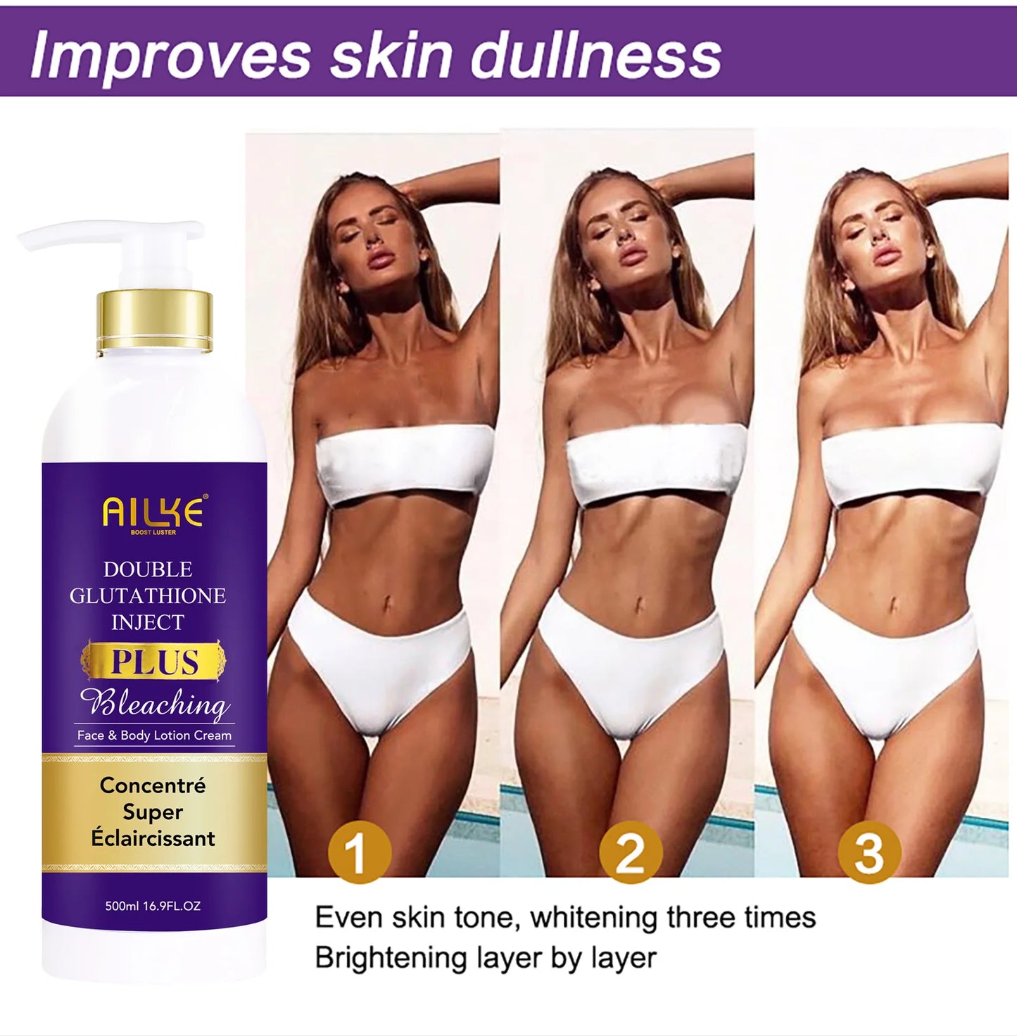 AILKE Premium Skin Lightening Cream - Dark Spot Corrector for Uneven Skin Tone - Face, Body, Underarm, Knees, Elbows, Knuckle