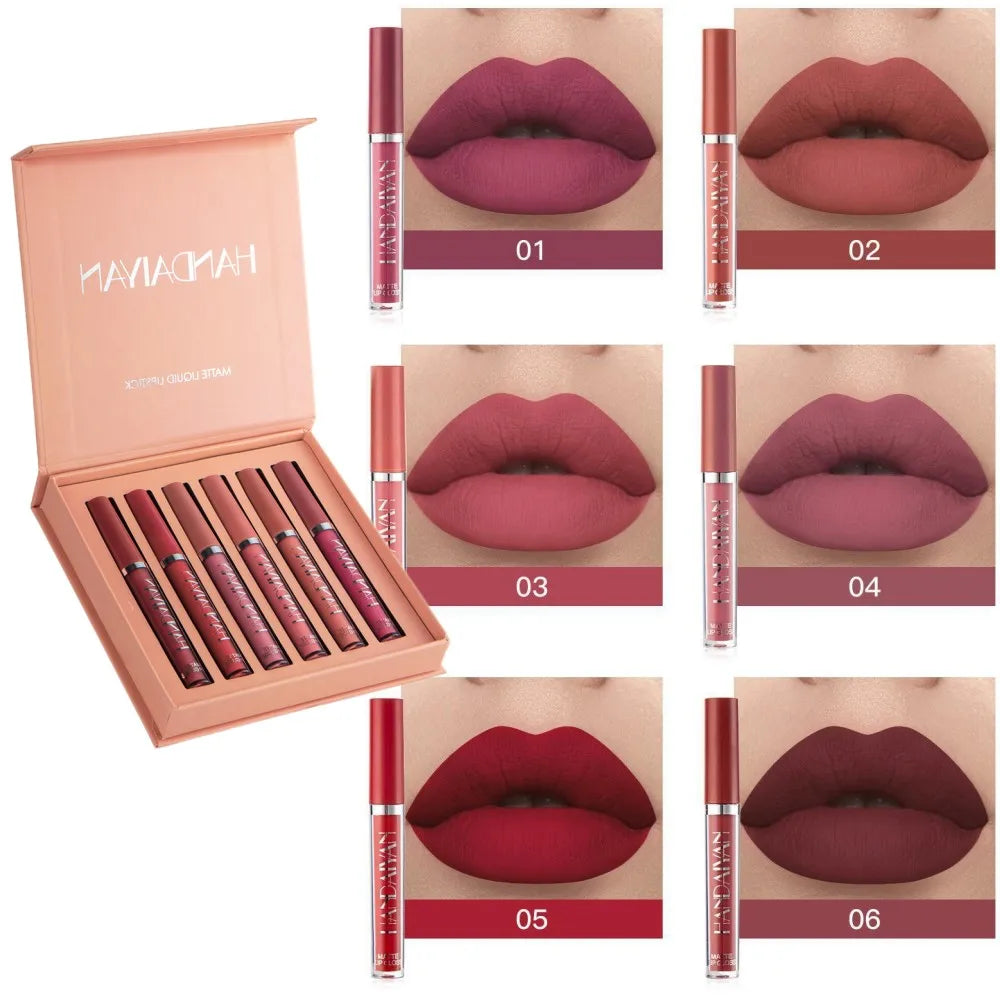 Multiple Colors Matte Lipgloss Set Wholesale Liquid Lipstick Makeup Lip Color Batom Long Lasting Sexy Red Pink Nude Lip Gloss Lo