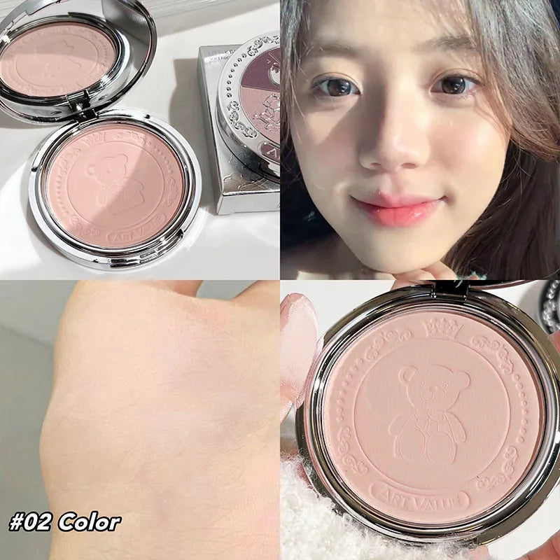 Face Pressed Powder Setting Long Lasting Oil Control Waterproof Foundation Natural Brighten Skin Tone Powder Concealer Makeup