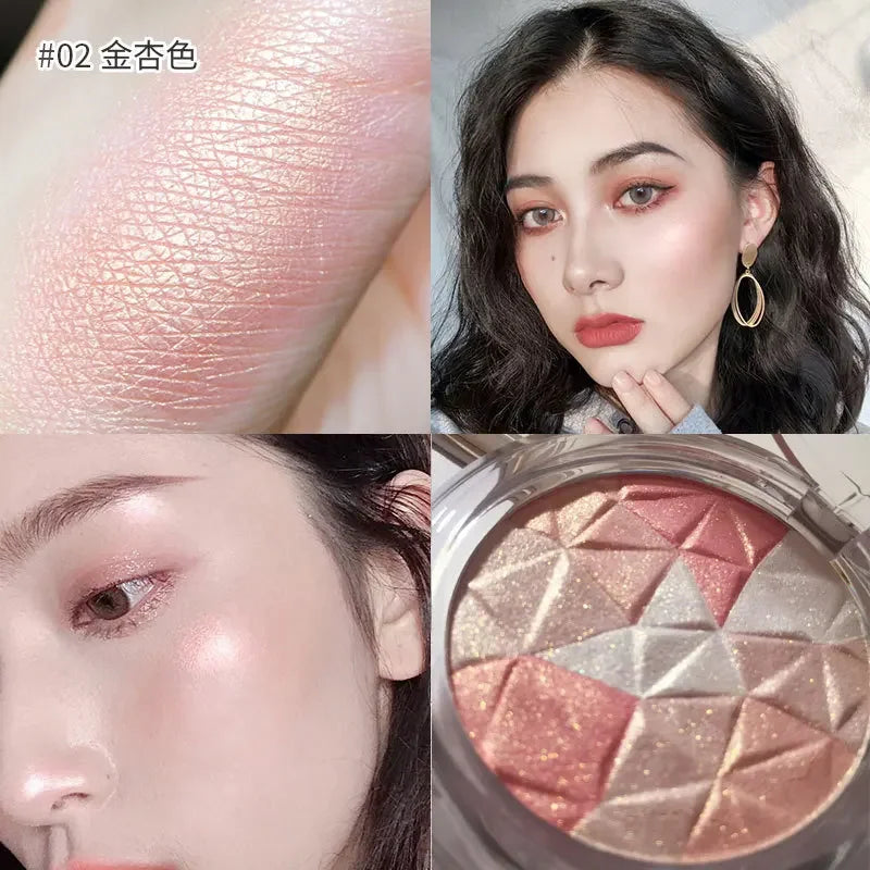 Highlighter Powder Matte Pearlescent Facial Contour Palette Female Cosmetics Cute Makeup Palette Three-dimensional Face Nature