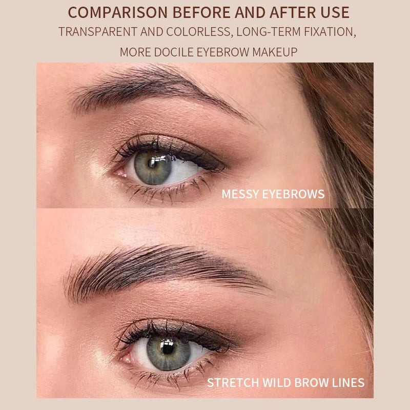 Double Head Eyebrow Styling Gel Pencil Eyebrow Soap Brows Wax Sculpt Soap Waterproof Long-Lasting 3D Wild Brow Styling Makeup