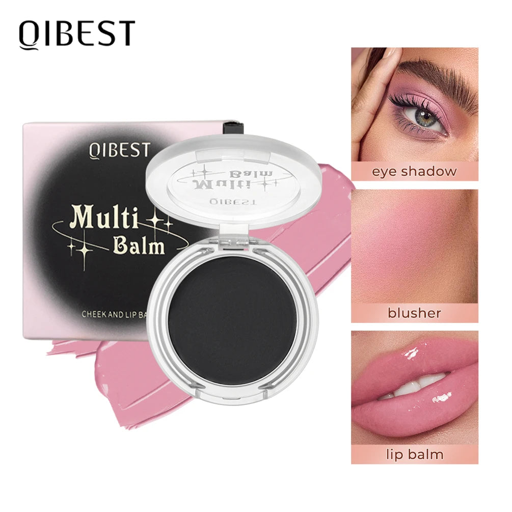 QIBEST 3-In-1 Color Changing Lipstick Blush Waterproof Face Blusher Matte Natural Cheek Tint Lip Stain Blush Eyeshadow Cosmetics