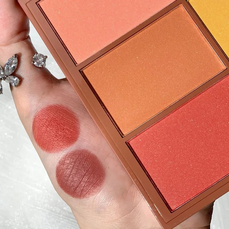 6 Colors Matte Blush Palette Cute Sunburn Makeup Palette Peach Pumpkin Color Lasting Nature Water Proof Quality Female Cosmetic