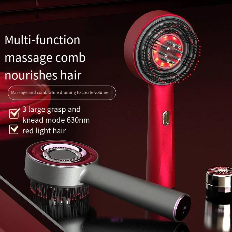 3 in 1 phototherapy massage comb electrical loriginial handheld spa scalp massage brush with red light for hair growth with oil