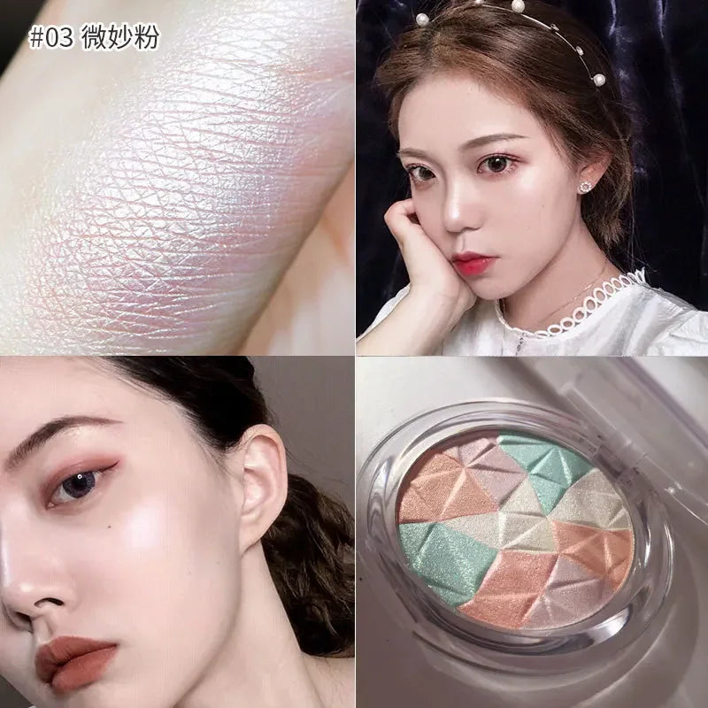 Highlighter Powder Matte Pearlescent Facial Contour Palette Female Cosmetics Cute Makeup Palette Three-dimensional Face Nature