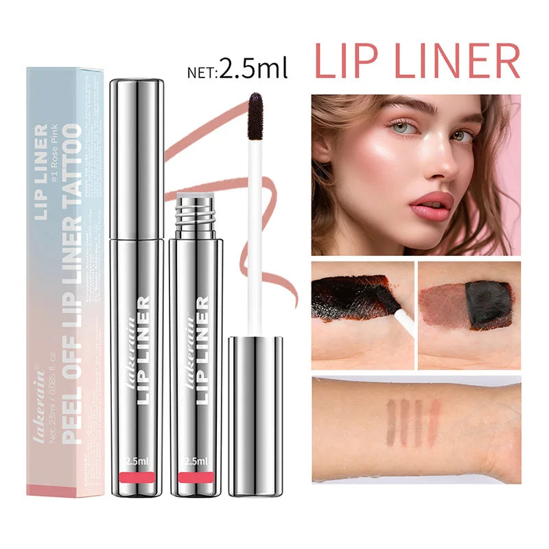 Waterproof Lip Liner Peel Off Tattoo Lipgloss Waterproof Long Lasting Matte Lip Tint Brown Contour Tear-off Lips Stain Cosmetic