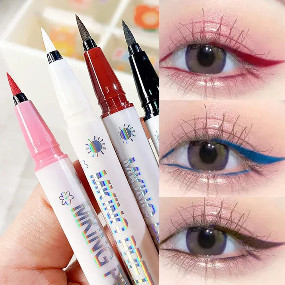 Ultra-fine Liquid Eyeliner Pen Waterproof Lasting Blue Red Sweatproof Quickily Drying Matte Eyeliner Pencil Eyes Makeup Cosmetic