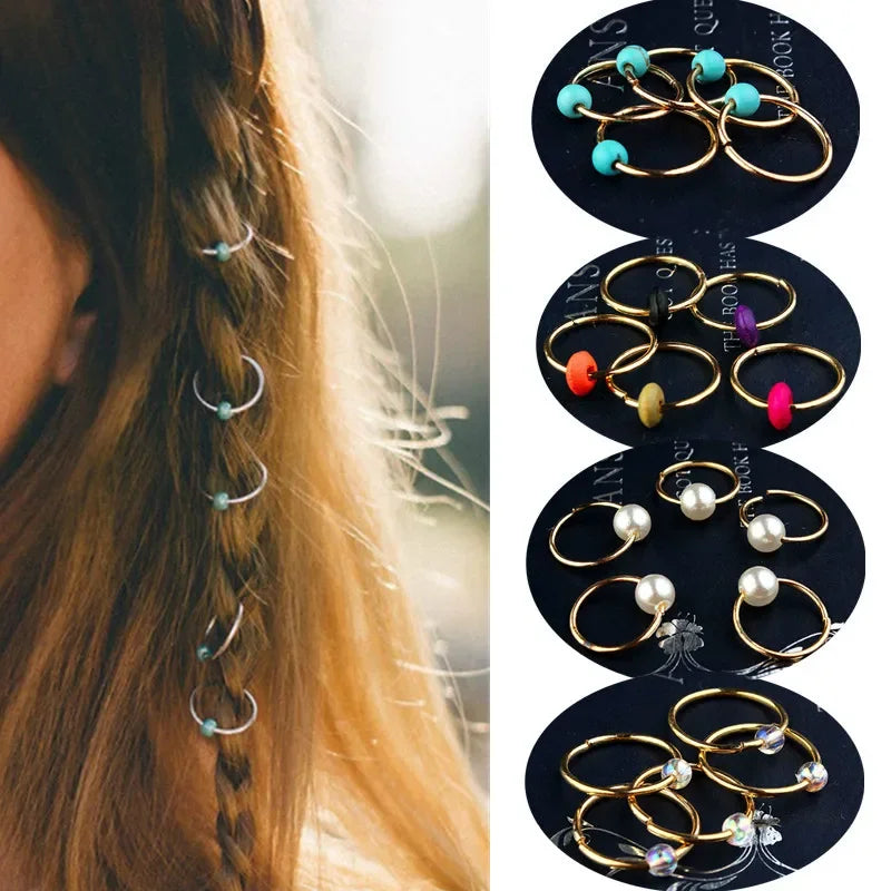 5pcs/Pack Different 49 Style Charms Hair Braid Dread Dreadlock Hair Beads Clips Cuffs Rings Jewelry Dreadlock Clasps Accessories