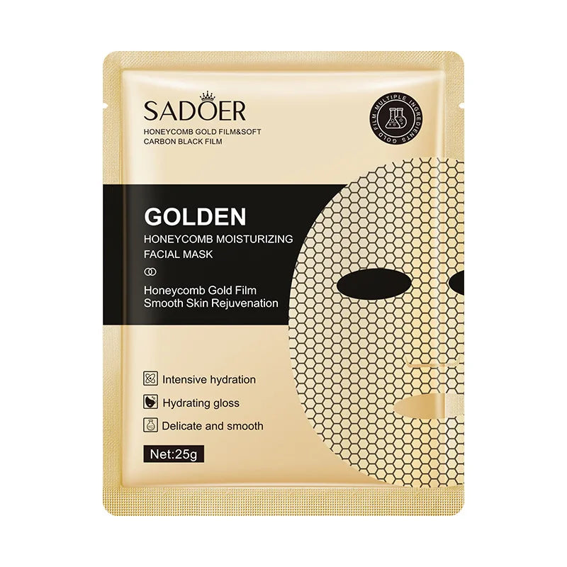 10pcs SADOER 24K Gold Moisturizing Facial Masks skincare Firming Nourishing Smooth Skin Rejuvenation Face Mask Sheets Mask