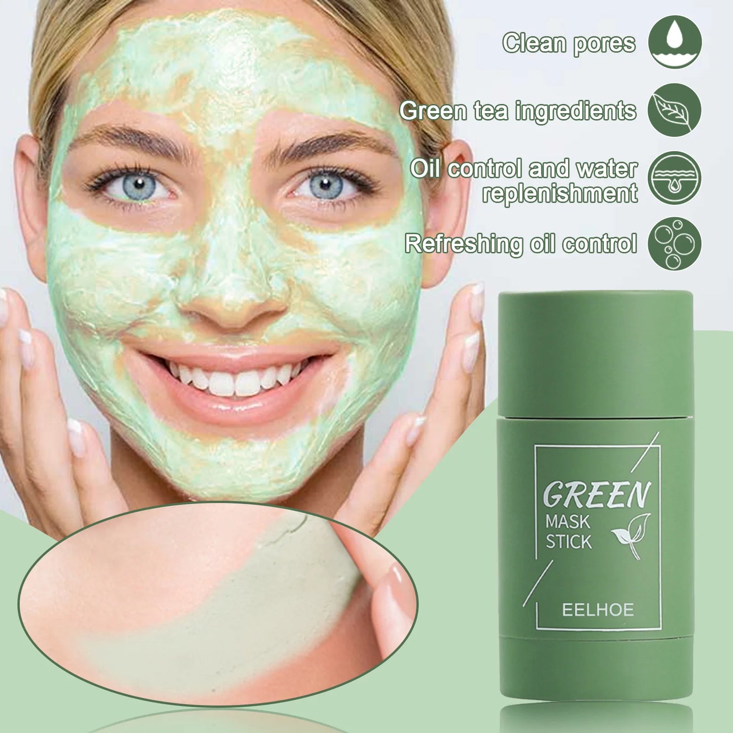 Cleansing Green Tea Bar Mask Brighting Moisturizing Mud Bar Mask Oil Control Nourish Rejuvenate Shrink age Pore Cream Skin Care