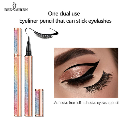 Eyeliner Glue Pen self-Adhesive Liquid Waterproof Black eyeliner Pencil Cosmetics False Eyelashes