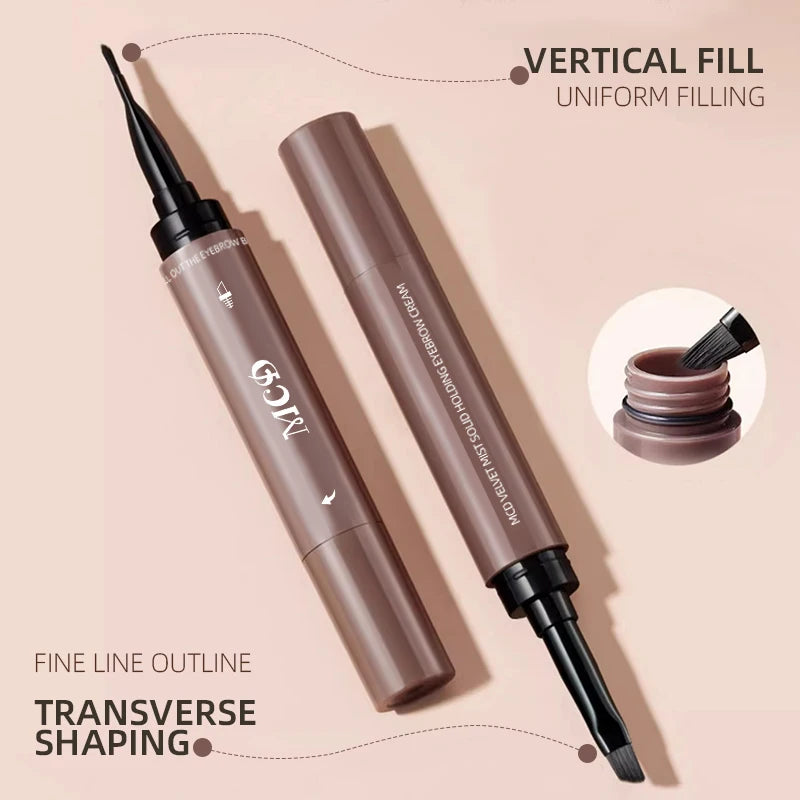 8 Colors Double Microblading  Eyebrow gel Pencil Makeup Natural Waterproof  eyebrows Pen Long Lasting Cosmetics  Brown  Eye brow