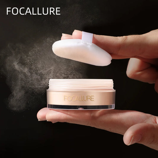 FOCALLURE Poreless Matte Loose Powder Oil-Control Natural Finish Base Makeup Waterproof Face Setting Powder Cosmetics