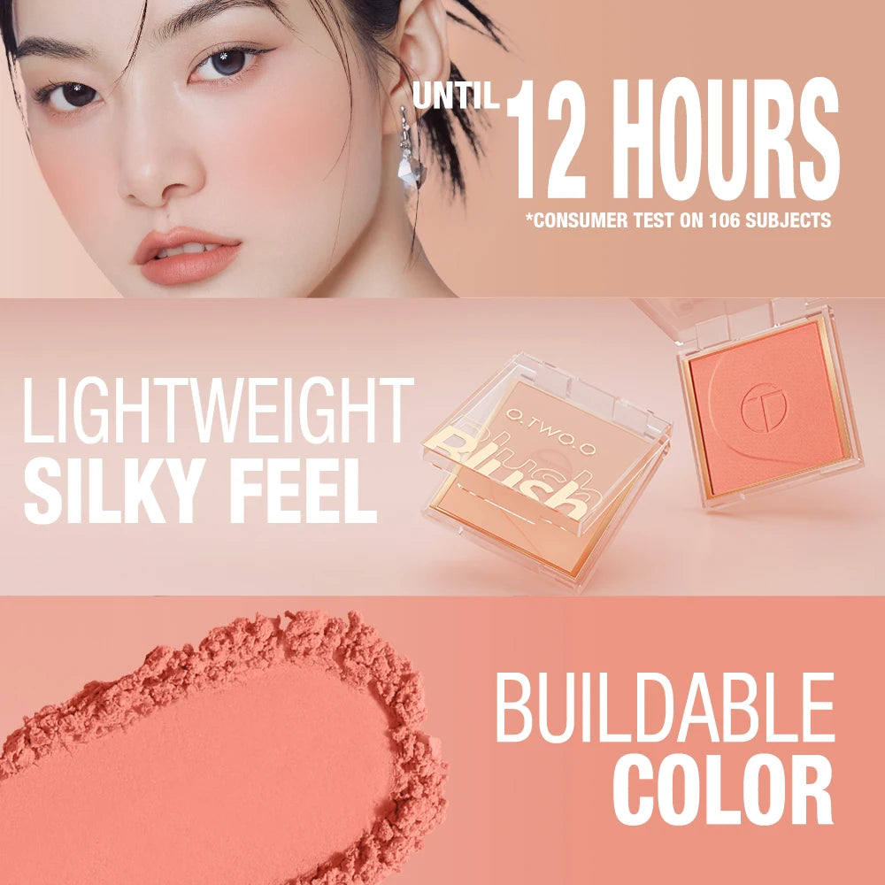 O.TWO.O 6 Color Blusher Mineral Soft Powder Long Lasting Natural Cheek Contour Palette Blush Shadow Matte Rouge Powder