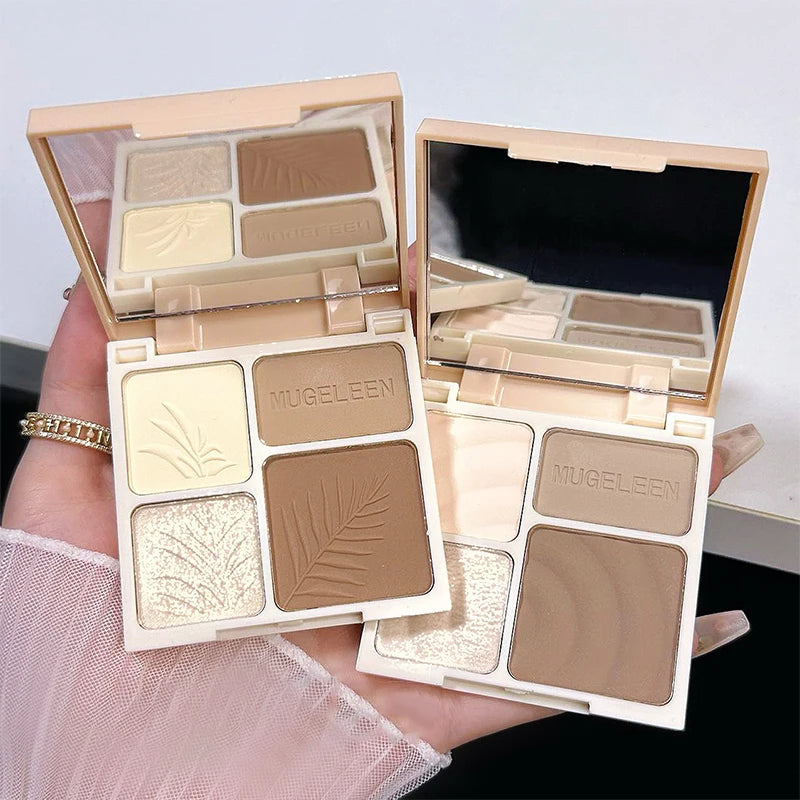 Facial Highlighter Makeup Matte Palette 3D Nose Shadow Cosmetics Face Contouring Shadow Palette Face Beauty Makeup Tool 4Colors