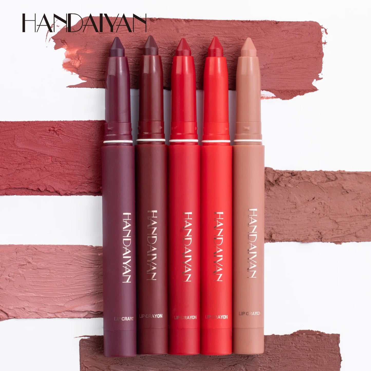 Handaiyan 12 Colors Lip Liner Matte Waterproof Velvet Nude Lipstick Pencil Sexy Red Brown Pigments Makeup Long Lasting