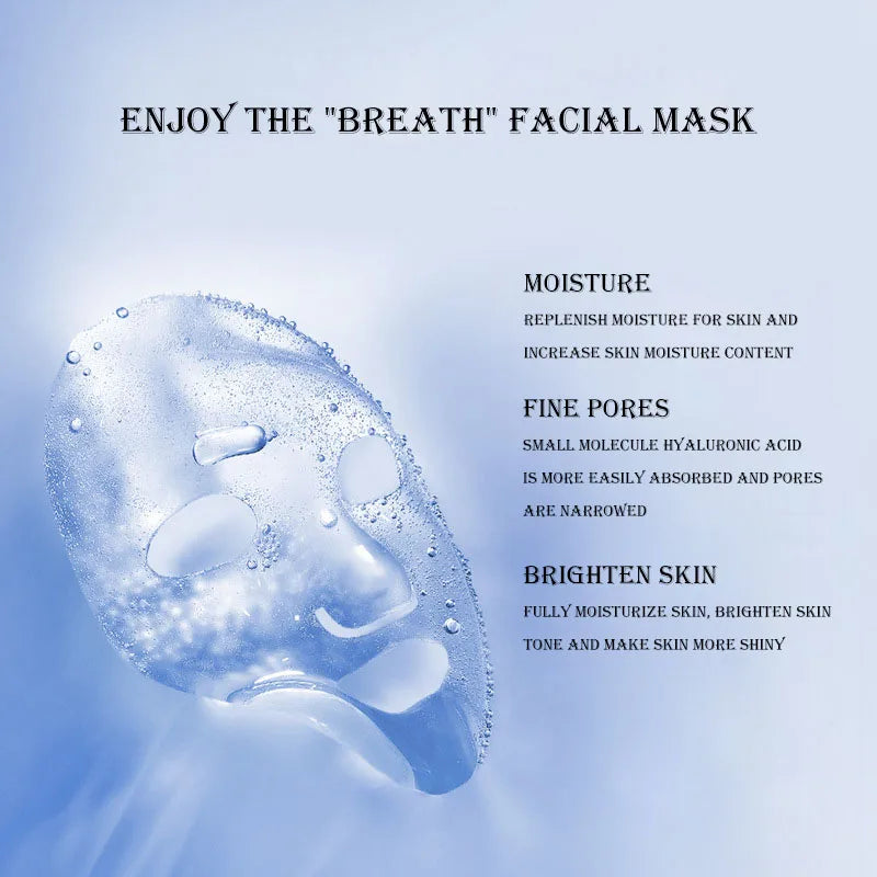 IMAGES 10pcs Hyaluronic Acid Niacinamide Face Masks Moisturizing Shrinking Pores Sheet Mask Beauty Skin Care Facial Mask