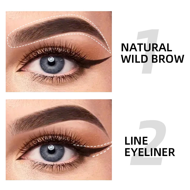 8 Colors Double Microblading  Eyebrow gel Pencil Makeup Natural Waterproof  eyebrows Pen Long Lasting Cosmetics  Brown  Eye brow